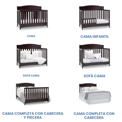 Vista 3 de Delta Children Emery - Cuna convertible 4 en 1 para bebés