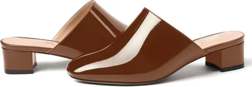 Vista 6 de MODENCOCO Zapatos de tacón bajo y grueso para mujer, con puntera cuadrada, zapatos de tacón bajo y sin cordones, sandalias deslizantes de 1.5