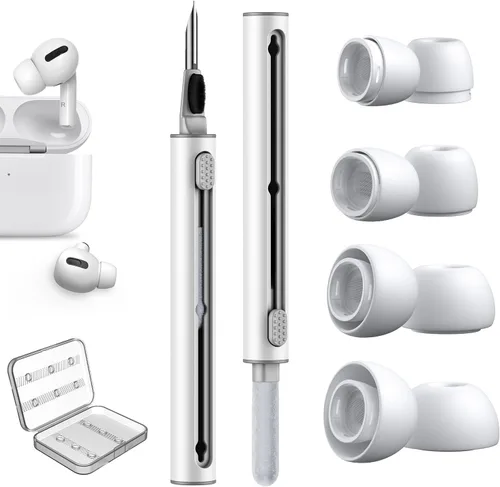 Vista 8 de Juego de 4 pares de almohadillas Link Dream para Airpod Pro de repuesto y limpiador de bolígrafos para AirPods Pro/AirPods Pro 2 de silicona (AC04-S)