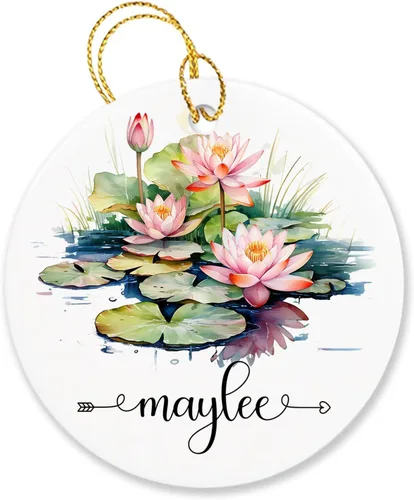 Vista 38 de Adorno personalizado de flor de azalea para la primera Navidad, adorno personalizado de Azalea 1ª Navidad, recuerdo de flores para amigos, regalo