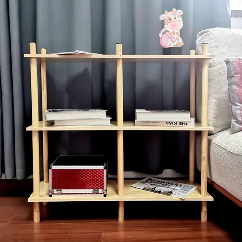 Vista 3 de (3er piso) Mesita de noche de café de madera maciza, zapatero, mesa de sala de estar, mesa de centro de madera maciza, oficina, dormitorio, espacio