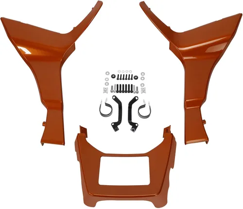Vista 2 de HR3 Cubierta de alerón de carenado de whisky ámbar compatible con modelos Harley Road Glide FLTRX FLTRXS FLTRXST FLTRXSE 2017-2023 Amber Whiskey