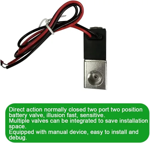 Vista 5 de AOPANDA 1/4inch DC 24V 2 manera normalmente cerrada válvula de aire electromagnética eléctrica, acero inoxidable 1/4 NPT