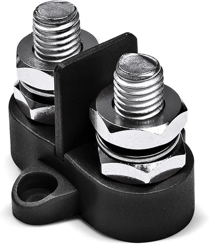 Vista 12 de True Mods - Poste de distribución de energía de 12 V - 48 V, 5/16 pulgadas, M8, terminal de bus de doble perno, poste de conexión de batería