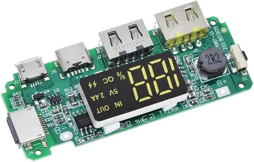 Vista 2 de Dual USB 5V 2.4A Micro/Tipo-C USB Banco de energía móvil 18650 Módulo de carga de batería de litio Cargador de placa de protección de circuito