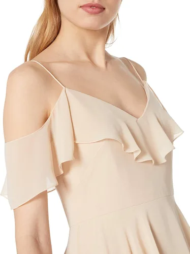 Vista 3 de Jenny Yoo Vestido corto de gasa Kelli con hombros descubiertos para mujer