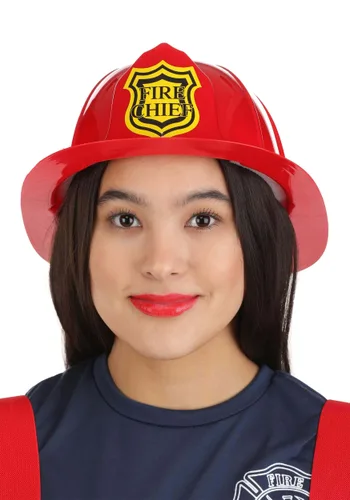 Vista 2 de Casco de Disfraz de Bombero Rojo para Adulto Multicolor