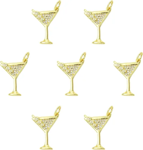 Vista 11 de Stiesy Dijes de latón dorado para hacer joyas, colgantes a granel para collares, pulseras, aretes, manualidades, Vidrio, Sin piedra preciosa