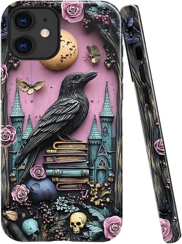 Vista 29 de Funda TnXee Compatible con iPhone 11, Funda Híbrida de 2 Capas de Prevención de Caídas con Arte Floral Colorido para Niñas y Niños