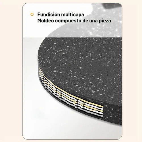 Vista 3 de Comales para tortillas, placa de barbacoa, parrilla coreana de barbacoa antiadherente circular sartén, aleación de aluminio Comales para tortillas
