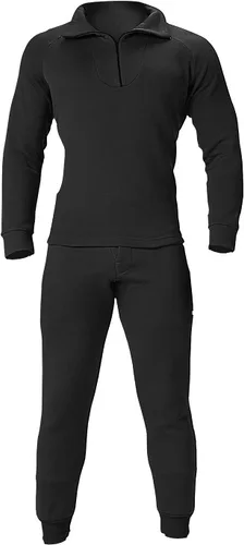 Vista 3 de Rothco ECWCS - Conjunto superior e inferior de cuello con cremallera de polietileno, negro, talla L, Negro