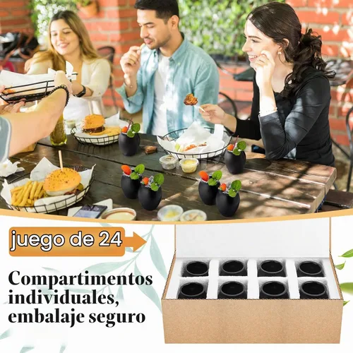 Vista 4 de Gejoy 24 vasos de arcilla mexicana Cantaritos de Barro de 3 onzas, hechos a mano para tequila, mezcal, margarita, mojito, martes de tacos, Cinco