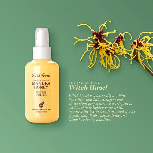 Vista 6 de Wild Ferns Tónico purificador de miel de manuka, 93% natural, 4.7 fl oz Aloe Vera, arándano, hamamelis, 93% natural