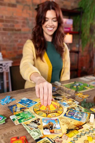 Vista 7 de Tenpenny Parks Juego de mesa Construye el mejor parque temático Hermoso parque de atracciones estrategia colocación de trabajadores juego