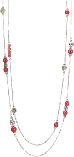 Vista 24 de BULINLIN Collar largo de plata en capas para mujer, collar de cadena de suéter con cuentas de piedra turquesa para mujer, joyería de disfraces