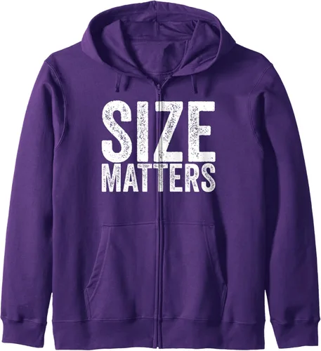 Vista 6 de Size Matters Funny Sarcasm Sudadera con capucha con cremallera, Negro