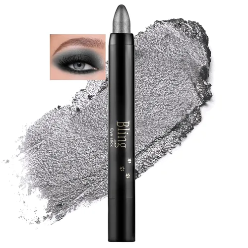 Vista 8 de Boobeen Sombra de ojos en barra impermeable con lápiz de sombra de ojos en crema brillante, kit de maquillaje de ojos con purpurina fácil de usar