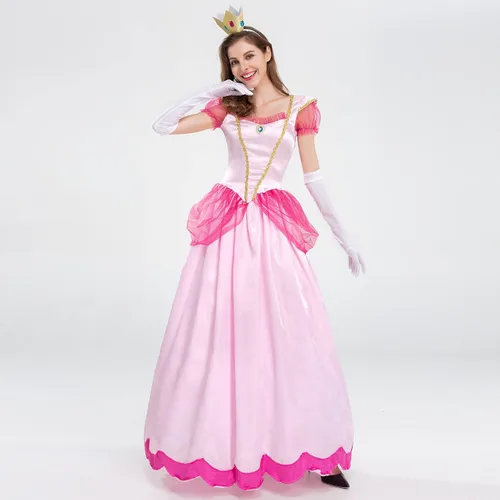 Vista 3 de IBTOM CASTLE Womens Princess Movie Character Costume Adult Cosplay Dress Crown Halloween Carnival Party Fancy Dress Up