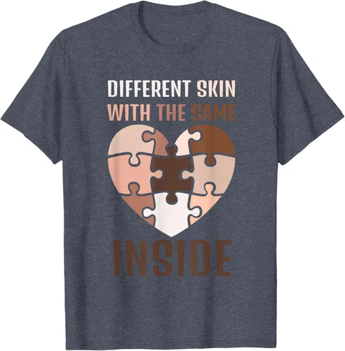 Vista 59 de Camiseta con texto en inglés "Black History Month Different Skin With The Same Love Inside
