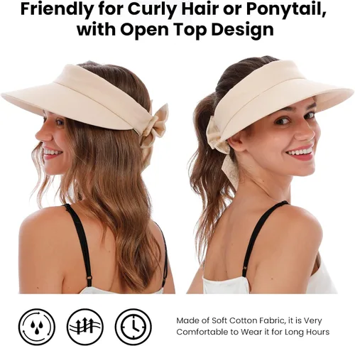 Vista 4 de Simplicity sombrero de playa con visera con protección UV SPF 50+ para mujer
