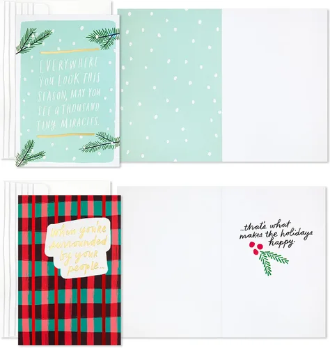 Vista 3 de Hallmark Good Mail - Surtido de tarjetas de Navidad, cuadros y pino (5 tarjetas con sobres)