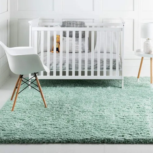 Vista 21 de Rugs.com - Alfombra de la colección Infinity, alfombra de pelo mullido sólida de 2 x 3 pies, color azul Egeo, perfecta para salas de estar