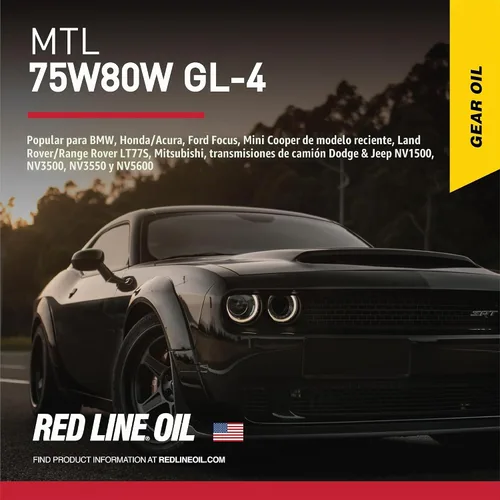 Vista 2 de Lubricante Red Line 50204 MTL 70 W-80 GL-4 para transmisión manual y caja de cambios