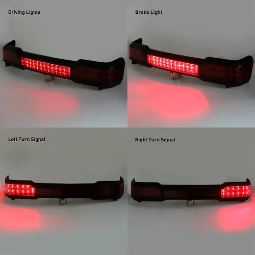 Vista 7 de Kit de luces traseras LED para motocicleta de 2 3/4 pulgadas, para maletero King para Harley Davidson Touring modelos 1997-2008