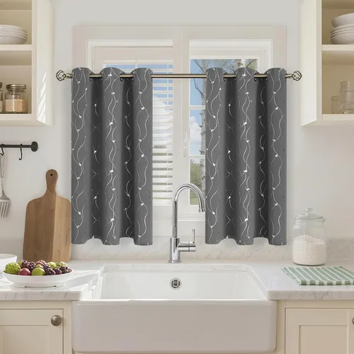 Vista 43 de BGment Cortinas cortas de oscurecimiento de habitación de 45 pulgadas de largo para ventanas pequeñas, cortinas con aislamiento térmico con ojales