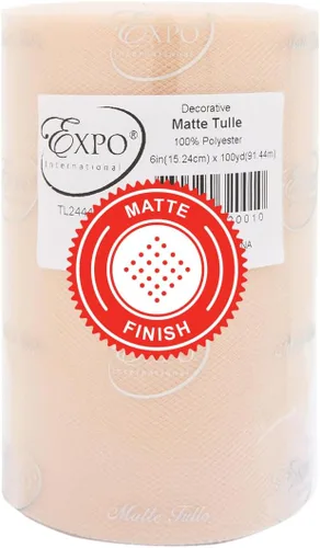 Vista 39 de Expo International Tul mate decorativo, rollo/carrete de 6 x 100 yardas, tela de tul de poliéster ligera para tutús, disfraces y decoraciones