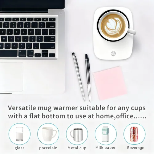 Vista 3 de Misby Calentador de taza de café, calentador de tazas para uso de escritorio con apagado automático, calentador de café por inducción por gravedad