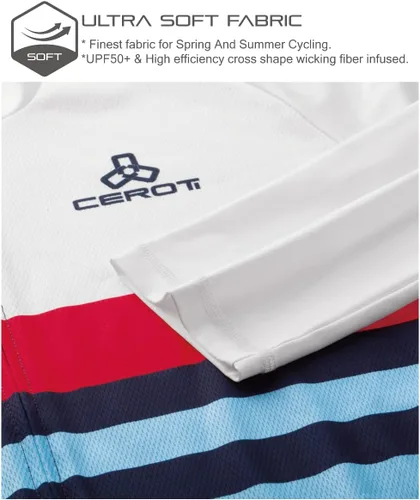 Vista 3 de CEROTIPOLAR Club Fit UPF50+ - Camiseta de ciclismo ligera de manga larga para hombre, camisas de ciclismo que absorben la humedad, secado rápido