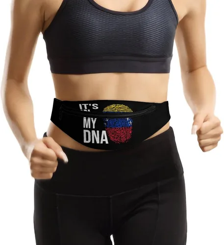 Vista 7 de It's in My DNA - Riñonera con la bandera de Venezuela para hombres y mujeres, bolsa deportiva con diseño de estampado cruzado