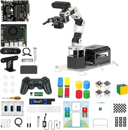 Vista 20 de Yahboom 6DOF Kit de brazo robótico de programación 3D, agarre adaptativo 3D, inteligencia incorporada, modelo de IA grande para ingenieros mecánicos