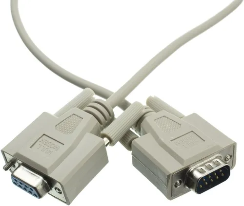 Vista 7 de CableWholesale Cable de módem nulo, cable serie DB9 hembra a DB9 hembra, clasificación UL, 8 conductores, beige, 6 pies, cable de módem nulo serie