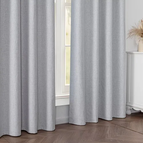 Vista 7 de Cortinas 100% opacas para sala de estar, juego de 2 paneles de 96 pulgadas, bloqueo de luz, pestaña trasera y bolsillo para barra, cortinas
