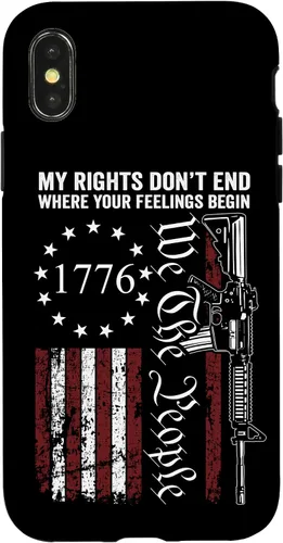Vista 5 de My Rights Don't End Where Your Feelings Begin USA Gun Flag Case for iPhone 17