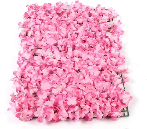 Vista 4 de Paneles de pared de flores artificiales, tapete de pared de flores 3D, paneles de flores de seda de 16 x 24 pulgadas, hechos a mano con flores