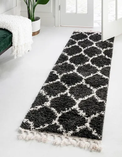 Vista 29 de Unique Loom Hygge Shag Collection - Alfombra de área enrejado (2 pies 2 pulgadas x 3 pies, rectangular, marfil / gris)