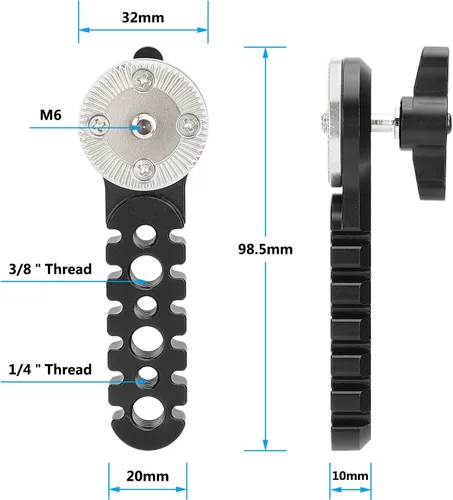 Vista 2 de CAMVATE Brazo de extensión roseta con tornillo de rosca M6 para equipo de jaula de cámara DSLR
