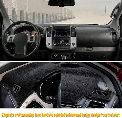 Vista 5 de Tapete para Cubierta de Tablero de Instrumentos Compatible con Nissan Frontier 2007-2021 Suzuki Equator 2009-2012 Protector Antideslizante con Borde