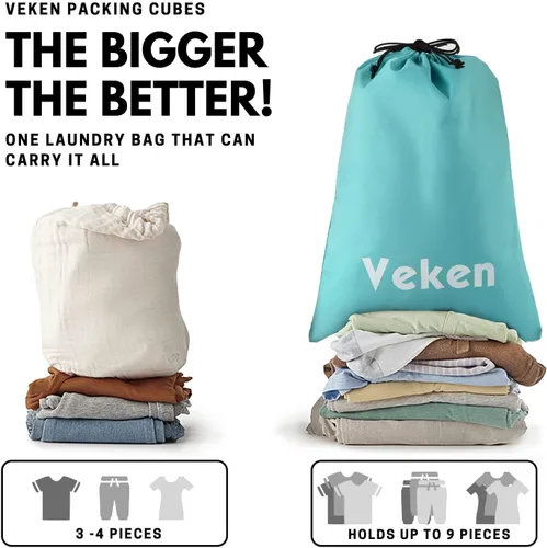 Vista 7 de 6 Set Packing Cubes for Suitcases, Travel Organizer Bags for Carry on Luggage, Veken Suitcase Organizer Bags Set for Travel Essentials Travel