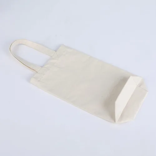 Vista 7 de Bolsa de vino, 10 x 7 x 2 pulgadas, 4 bolsas reutilizables de lona de algodón con etiqueta de cordón