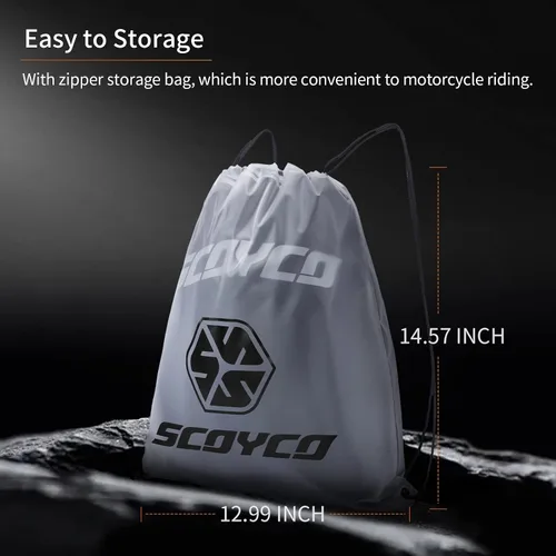 Vista 6 de Scoyco Traje de lluvia para motocicleta, chaqueta y pantalones reflectantes para lluvia