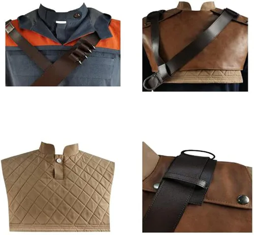 Vista 6 de GLEST Disfraz de Cal Kestis de la orden caída, disfraz de Jedi, uniforme para hombre, Halloween