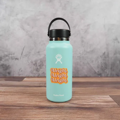 Vista 2 de Alright Alright Alright - Calcomanía con cita de película, divertidas calcomanías de Texas para Hydroflask, calcomanía de orgullo Lone Star TX