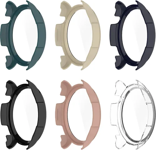 Vista 4 de Funda compatible con Amazfit Balance Frame PC funda protectora + película de vidrio templado para Amazfit Balance Smartwatch protectores de pantalla