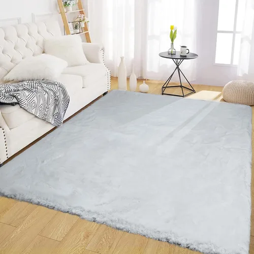 Vista 39 de Latepis Alfombra Pequeña Negra Esponjosa 2x3 pies Manta de Piel Sintética de Conejo Alfombra Suave Lavable Alfombras Peludas Shag para Dormitorio