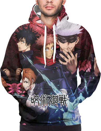 Vista 4 de Sudadera unisex con capucha para hombre, sudadera con capucha de manga larga con estampado 3D