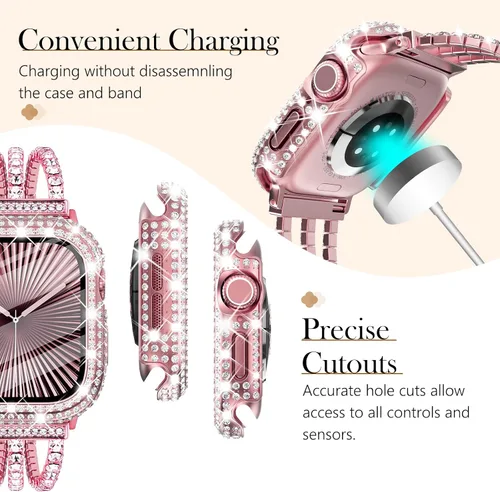 Vista 148 de Surace Bling - Carcasa con protector de pantalla para Apple Watch Series 3, 2, 1 de 1.496 pulgadas